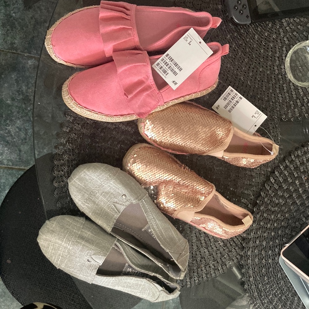 3 pairs flats/espadrilles/shoes
